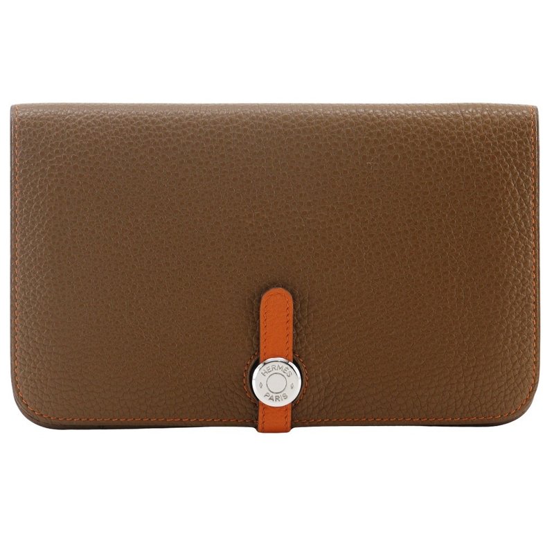 【日本直送】エルメス HERMES ドゴン 長財布 バイカラー トゴ 茶/オレンジ  ユニセックス【中古】 - 錢包/皮夾/長短夾 - 真皮 咖啡色