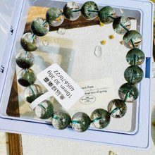 高品質リビアングラス入り♡トルマリン＆ルチルデザインブレス 特別価格/3A]天然リビアングラスブレスレット/特別価格（約8mm玉