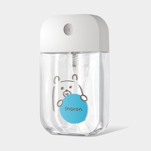 PIXO.STYLE 熊熊 客製化 酒精瓶 防疫用品 收納罐 卡片式 PU055