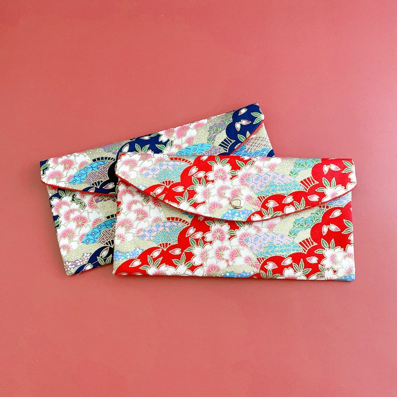 爸媽一人一個花開富貴(兩入組布紅包袋 存摺袋) - 紅包袋/春聯 - 棉．麻 紅色