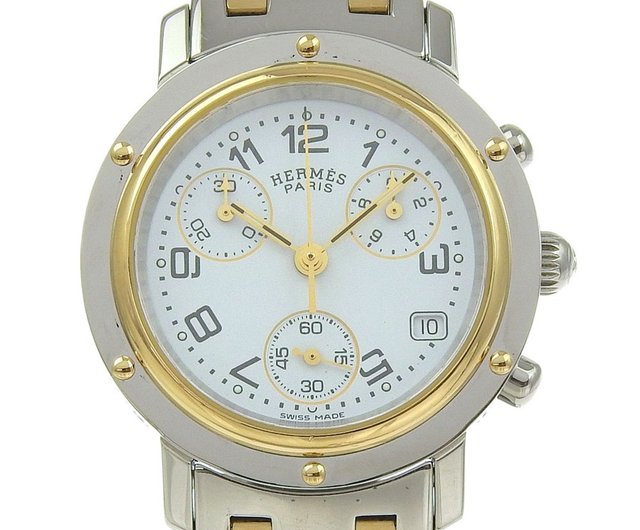 日本直送】エルメスHERMES クリッパー腕時計クロノグラフCal