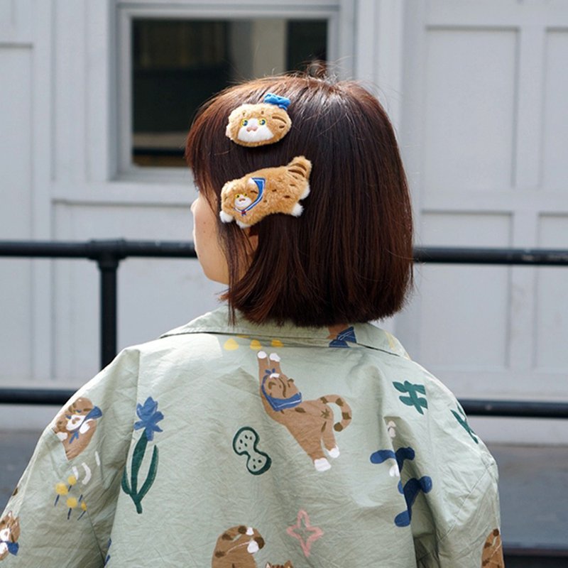 mewji original cat cute JK Japanese girl hair accessories hair ring headdress fun plush hair clip head rope - เครื่องประดับผม - เส้นใยสังเคราะห์ 