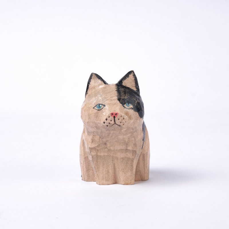 Marosa 坐着的小貓木雕 - 擺飾/家飾品 - 木頭 銀色