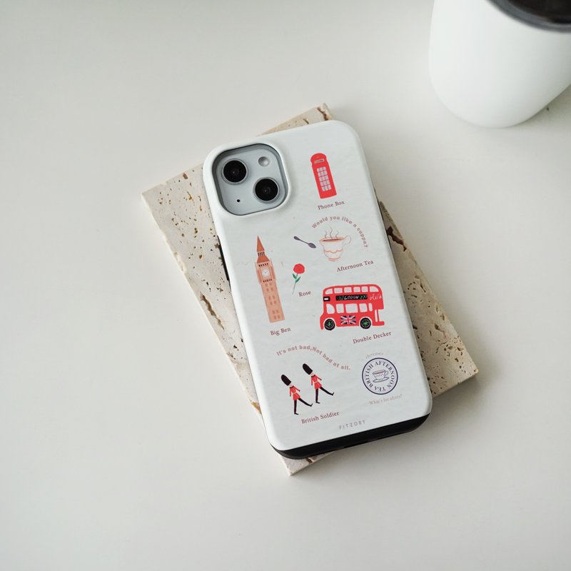 【FITZORY】Travel Book - UK | iPhone case - เคส/ซองมือถือ - พลาสติก ขาว