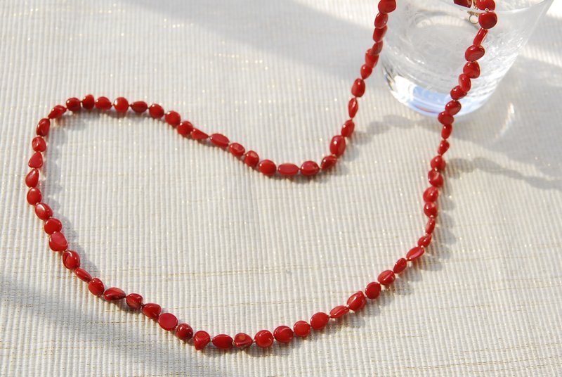 Resale Red Coral Necklace - สร้อยคอ - เครื่องประดับพลอย สีแดง