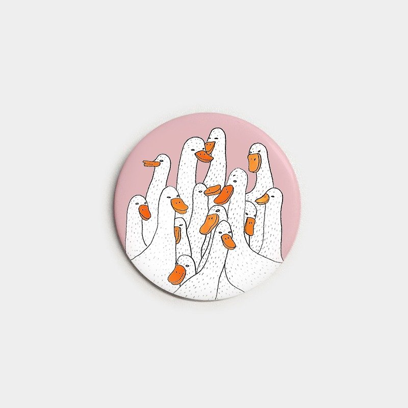 JinJin badge / magnet - goose goose (5.8cm) - Badges & Pins - Other Metals Pink