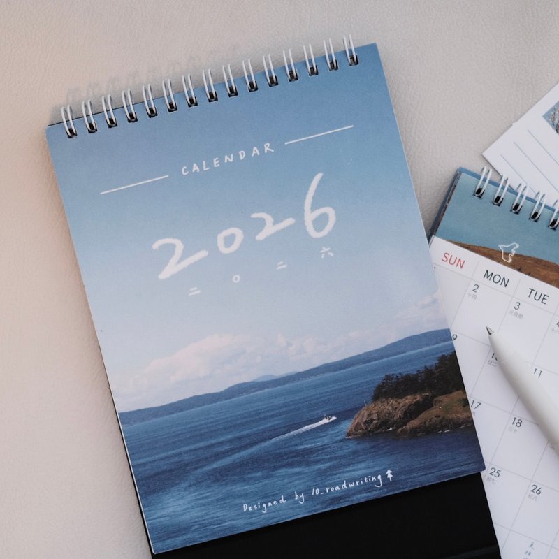 2026 一起前行 / 拾字路口 手寫桌曆 - 日曆/月曆/年曆 - 紙 藍色