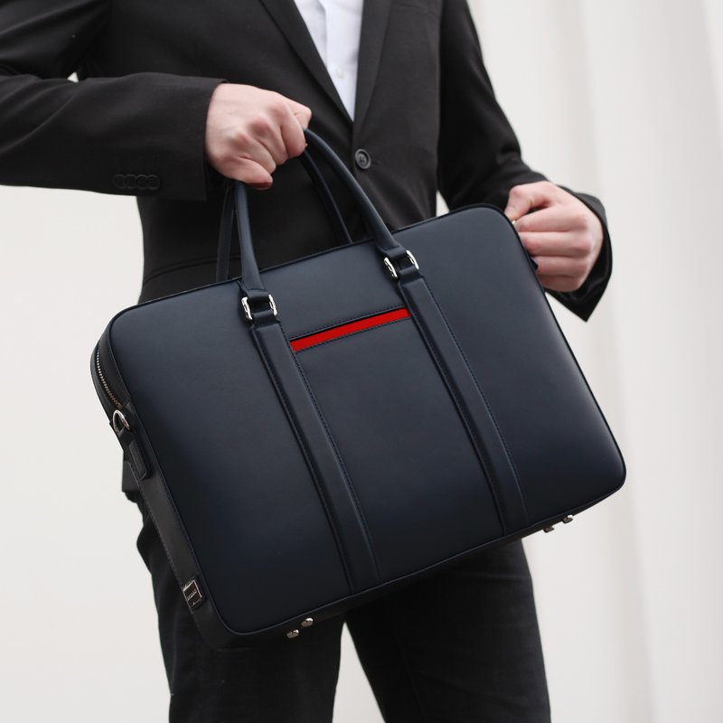 Maverick and Co. - Premium Black Manhattan Deluxe Leather Briefcase - Briefcases & Doctor Bags - Genuine Leather Black