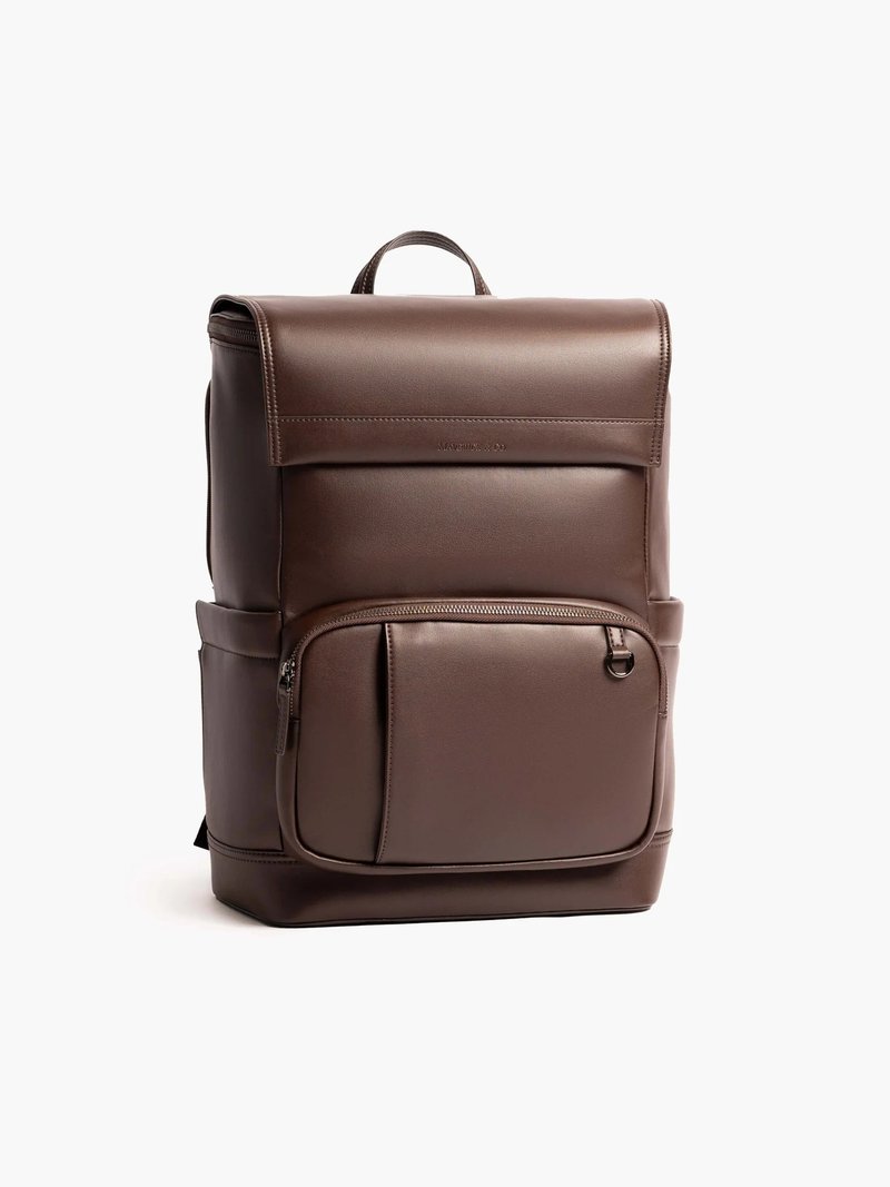 Maximus 大容量皮革背包 (咖啡色) - 後背包/背包/書包 - 環保材質 咖啡色