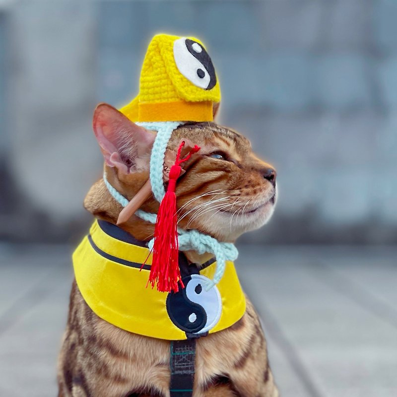 【Momoji】Pet Bib Collar - Uncle9 (01-Golden Yellow) - ชุดสัตว์เลี้ยง - ไฟเบอร์อื่นๆ สีเหลือง
