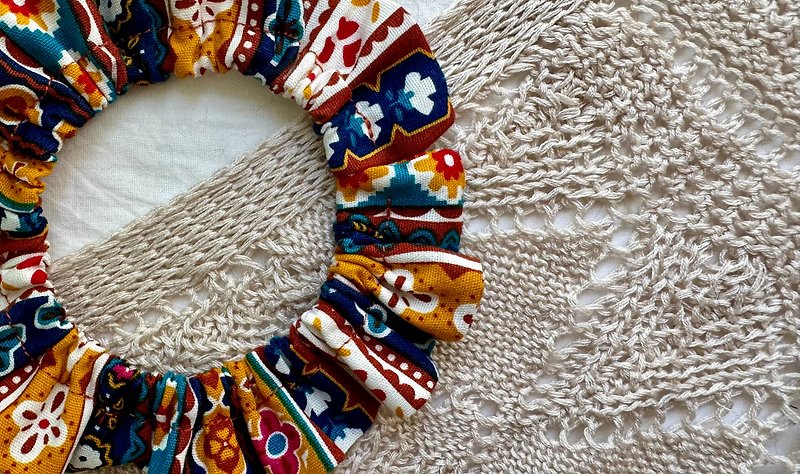 Ethnic cloth collar - Collars & Leashes - Cotton & Hemp Brown