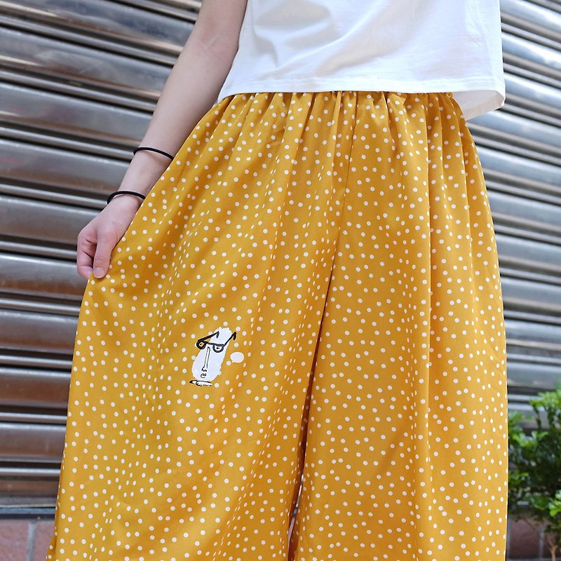 [Summer limited] Eyes are high and low - Mango salad little wide pants - Women's Pants - Other Materials Orange