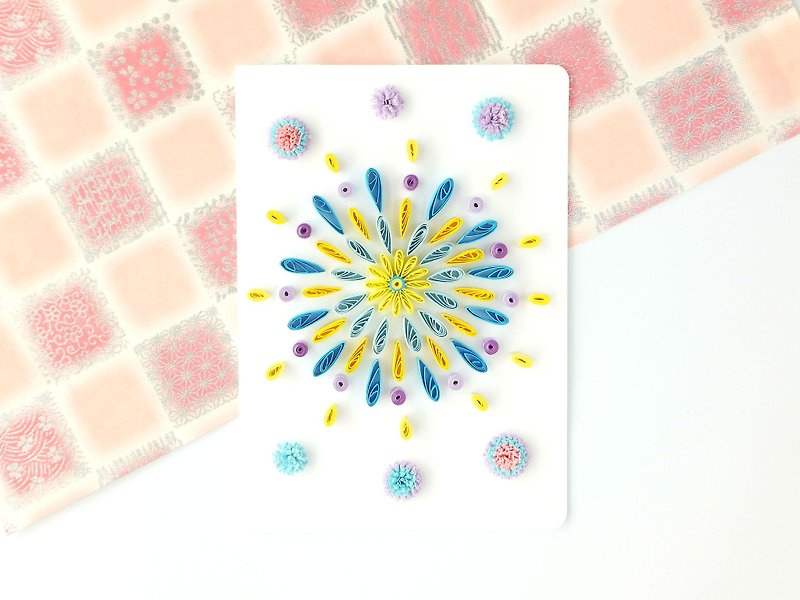 手作りのロール紙カード-花火の小さな花火の祝福カードユニバーサルカード