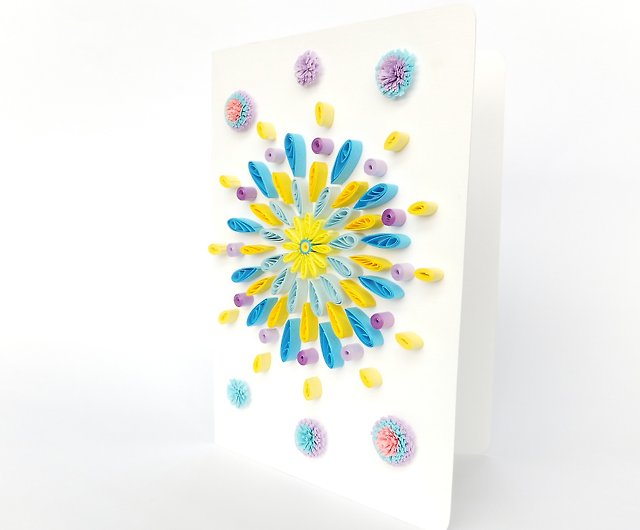 手作りのロール紙カード 花火の小さな花火の祝福カードユニバーサルカード ショップ Colorful Life カード はがき Pinkoi