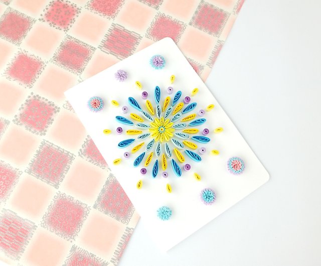 手作りのロール紙カード 花火の小さな花火の祝福カードユニバーサルカード ショップ Colorful Life カード はがき Pinkoi