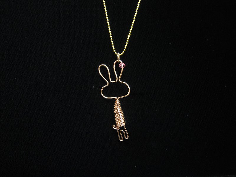 金属 ネックレス - ウィンウィングメタルワイヤー編みネックレス-[大きなウサギの耳のダイヤモンド]。スワロフスキークリスタル