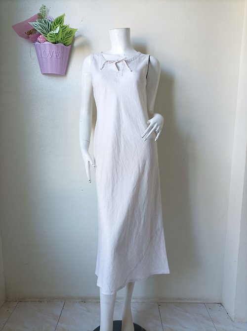 cvintageland Vintage Laura Ashley Linen Dress | Size 7 will fit S