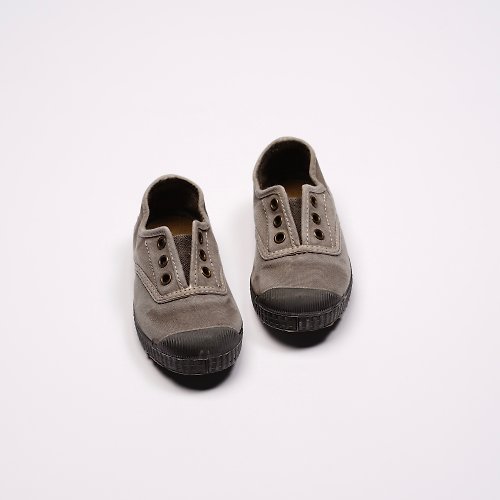 CIENTA 西班牙帆布鞋 西班牙國民帆布鞋 CIENTA U70777 170 淺灰色 黑底 洗舊布料 童鞋