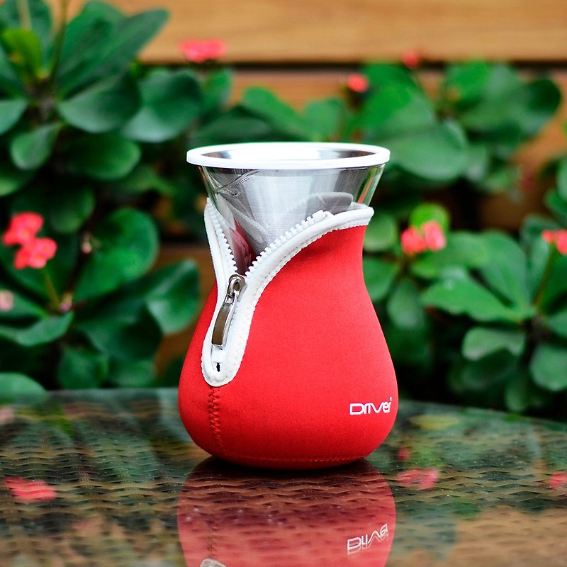 玻璃 咖啡壺/咖啡器具 紅色 - 兩用咖啡濾杯壺組-紅色