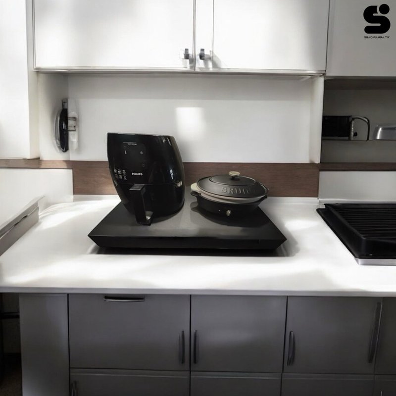 Multi-functional Countertop Shelf for Kitchen Gas Stoves | Custom Integrated Storage Rack for Gas Stoves - อื่นๆ - โลหะ สีดำ