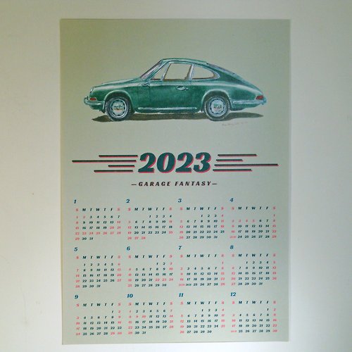 2023年度ポスターカレンダー / GARAGE FANTASY-ポルシェ / A3 