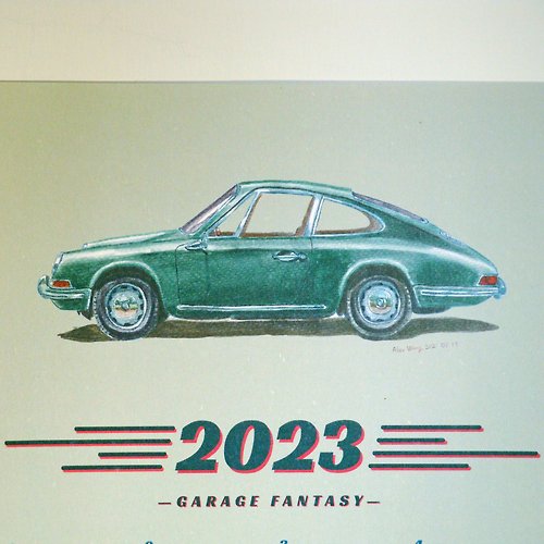2023年度ポスターカレンダー / GARAGE FANTASY-ポルシェ / A3サイズ 