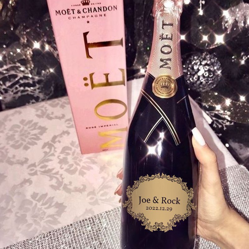 Moet Powder Champagne | Customized Couple Gifts Wedding Memorial Gifts Customized Gifts - แอลกอฮอล์ - แก้ว 