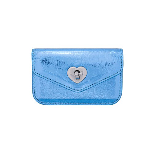 ★lemasque★ Heartlock Compact Business Card Holder Shine Bl Heart Lock Compact Card Wallet shine gold - LE MASQUE | 60