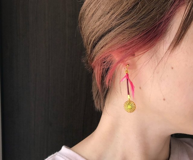 線香花火の夏ピアス / ノンホールピアス / イヤリング / 送料無料
