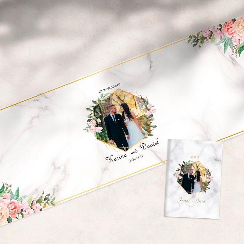 結婚簽名綢+收禮簿 婚禮桌巾  婚禮簽到  簽名軸 禮金簿 簽名布 - 海報/掛畫/掛布 - 其他材質 
