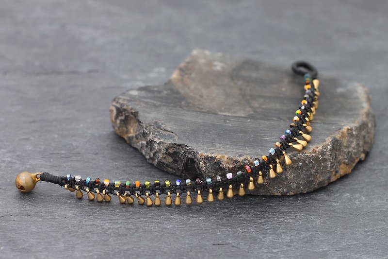 Candy Glass Beads Bracelets Tube Tear Drop Woven - Bracelets - Other Metals Multicolor