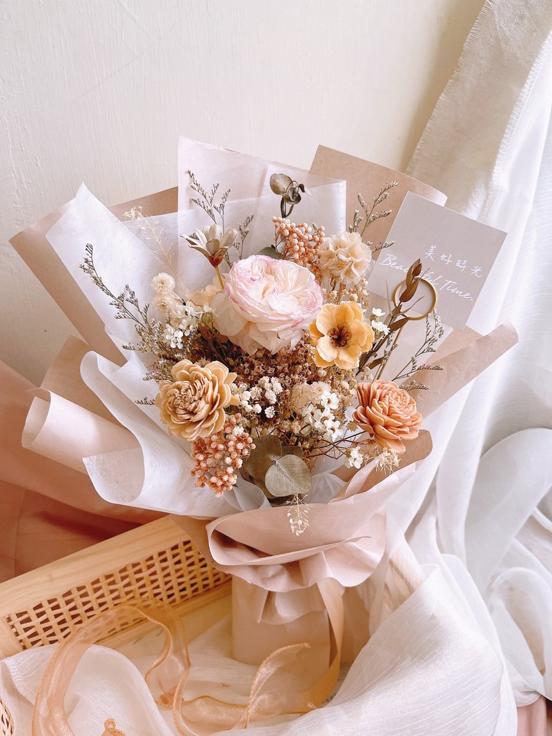 不凋永生乾燥花束、畢業花束、母親節、求婚花束 - 乾燥花/永生花 - 植物．花 粉紅色