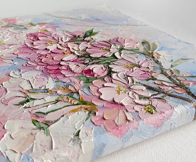 油絵の純粋な手描きの植物と花 花卉掛画9 - 美術品