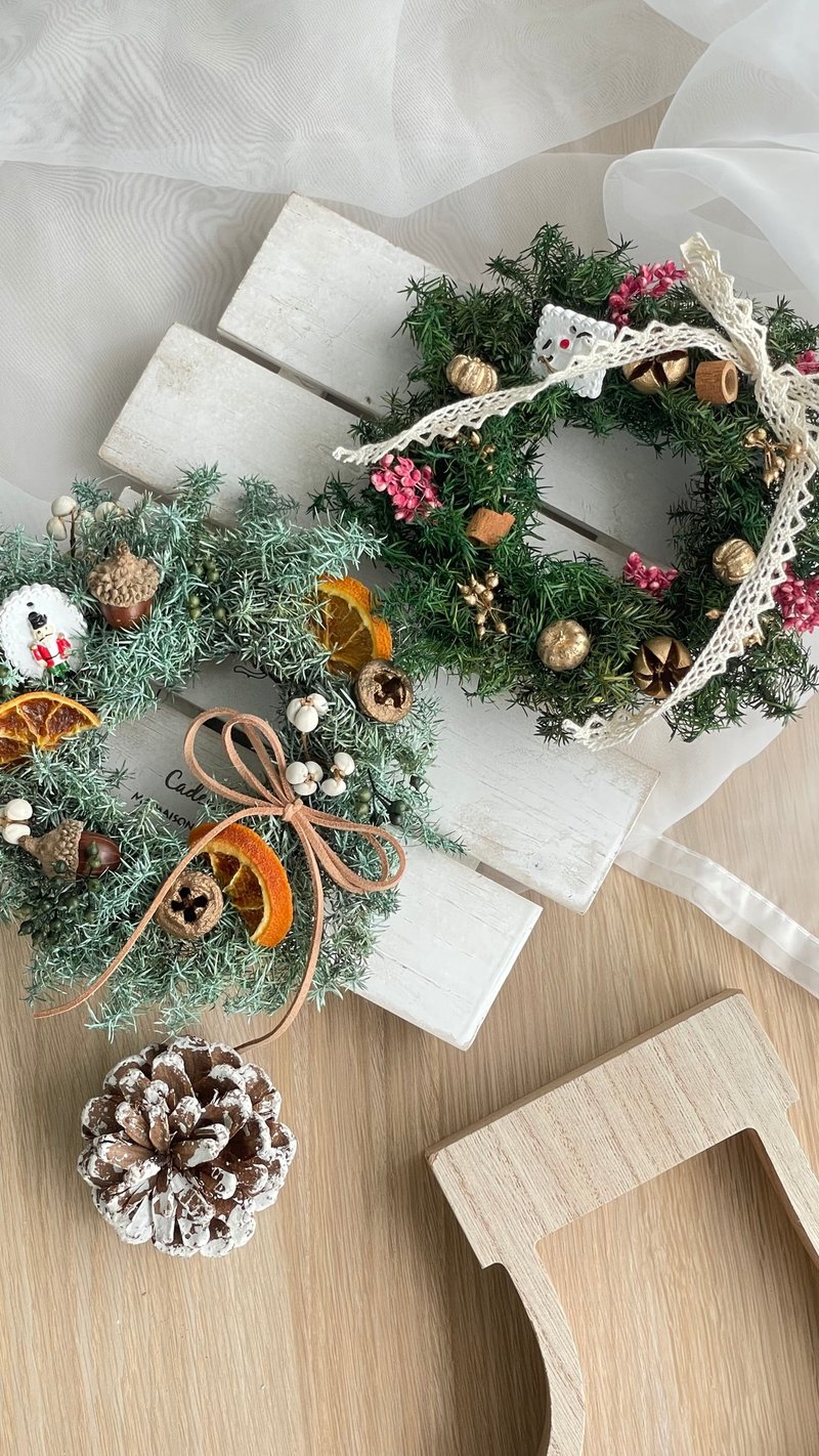 Christmas wreath/Christmas decoration/Christmas gift exchange/cedar wreath/customized - ของวางตกแต่ง - พืช/ดอกไม้ 