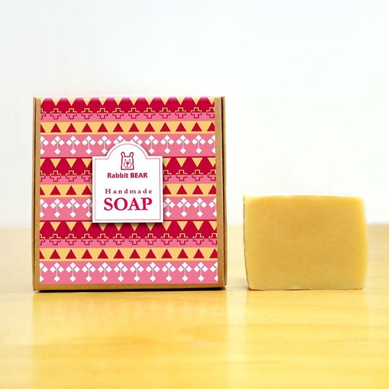 Marseille cold milk honey natural handmade soap (suitable for dry, neutral) ★ Rabbit Bear ★ - Soap - Other Materials Orange
