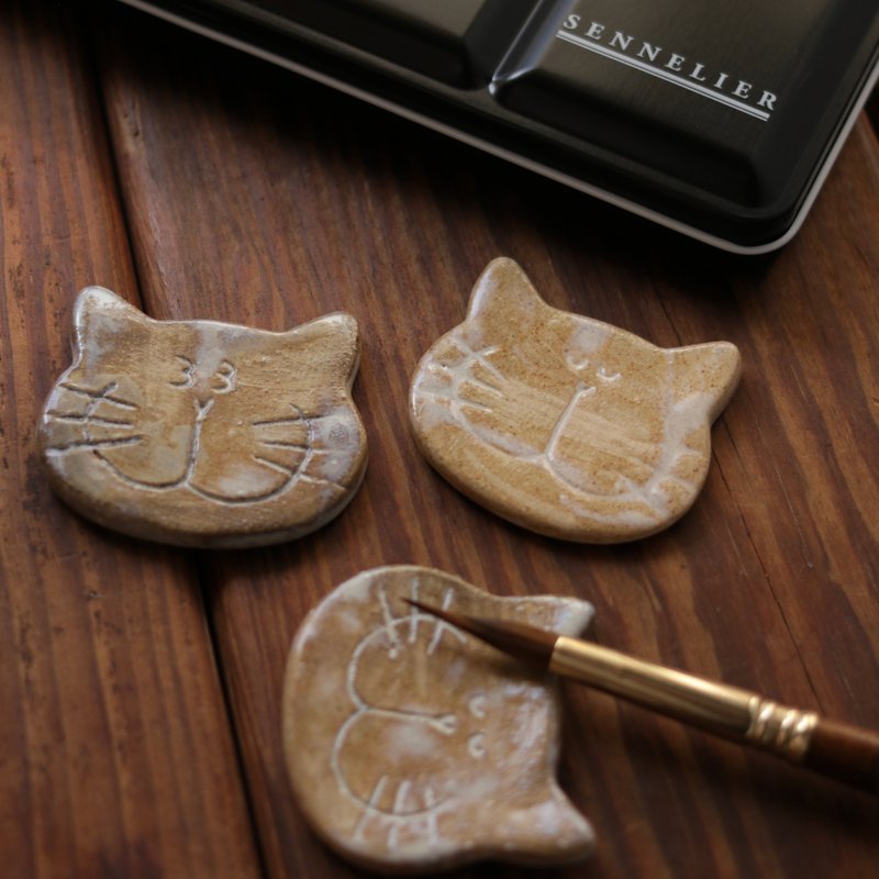 丨Genwu丨Jeep Cat Ceramic Chopstick Holder/Paint Brush Holder - ของวางตกแต่ง - ดินเผา 