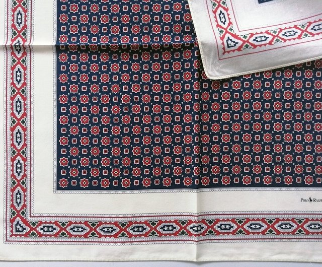 E.T. ハンカチ　ヴィンテージ Polo Ralph Lauren ヴィンテージ ハンカチ モチーフ ブルー レッド 21