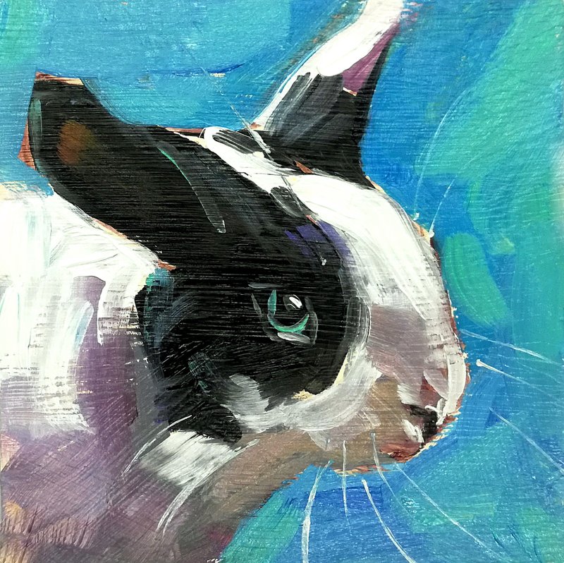 Bunny Rabbit Original Oil Painting Wildlife Forest Animals Artwork - Posters - Other Materials Multicolor