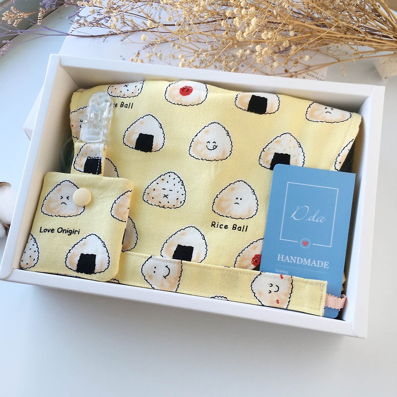Full-bodied small rice group baby Mi Yue gift box visor baby hat bib - Baby Gift Sets - Cotton & Hemp Orange