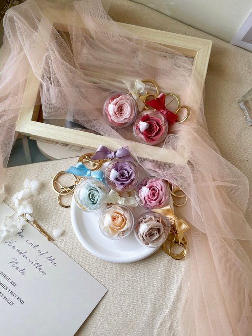 Ogawa 小川花作 【永生花鑰匙圈】母親節 質感禮物 附禮盒 婚禮小物 桌上禮