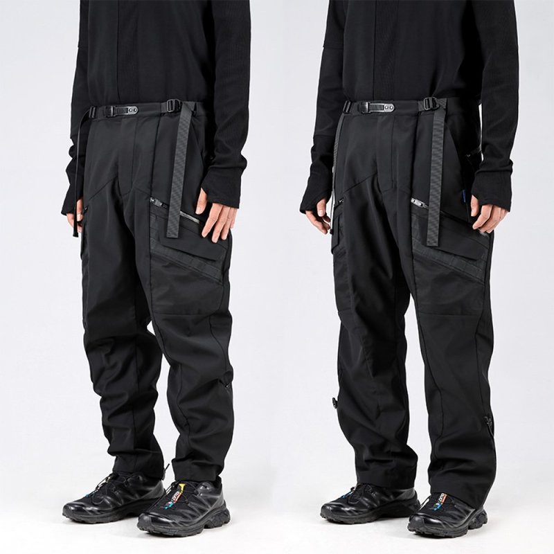 Pioneer-fit water-repellent side-zipped straight-leg tapered trousers - Men's Pants - Polyester Black