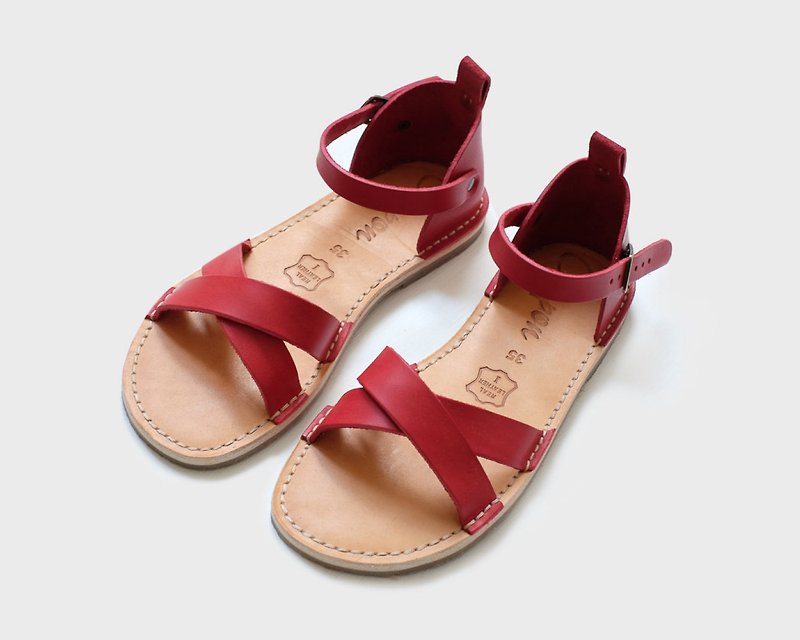 Red Sandals, Summer Leather Sandals, Women Sandals, Summer Shoes - Sandals - Genuine Leather Blue