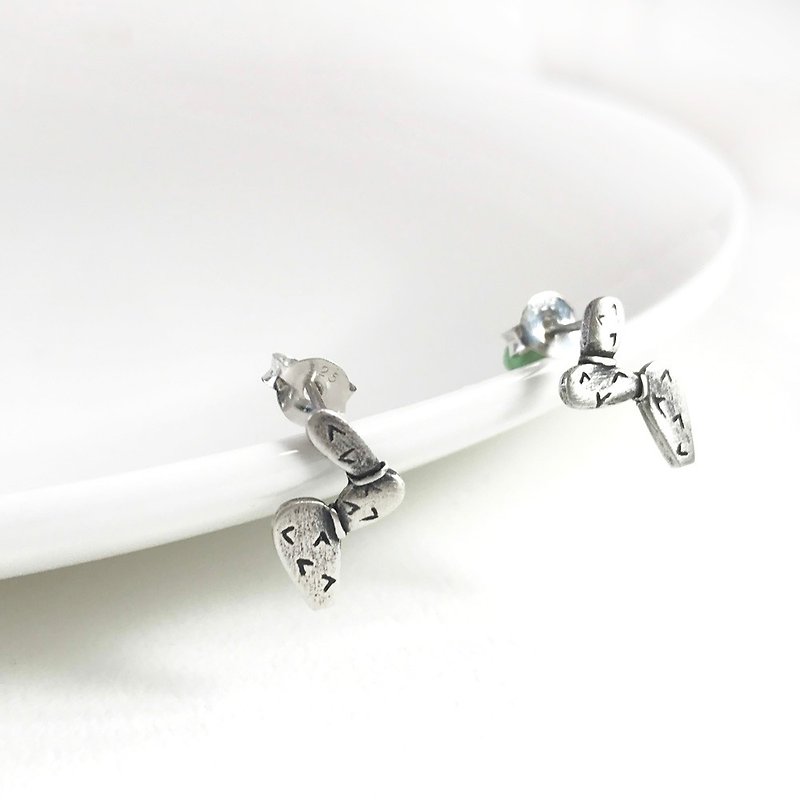 /  Cactus /  silver earring handmade gift silver clay - Earrings & Clip-ons - Sterling Silver Silver
