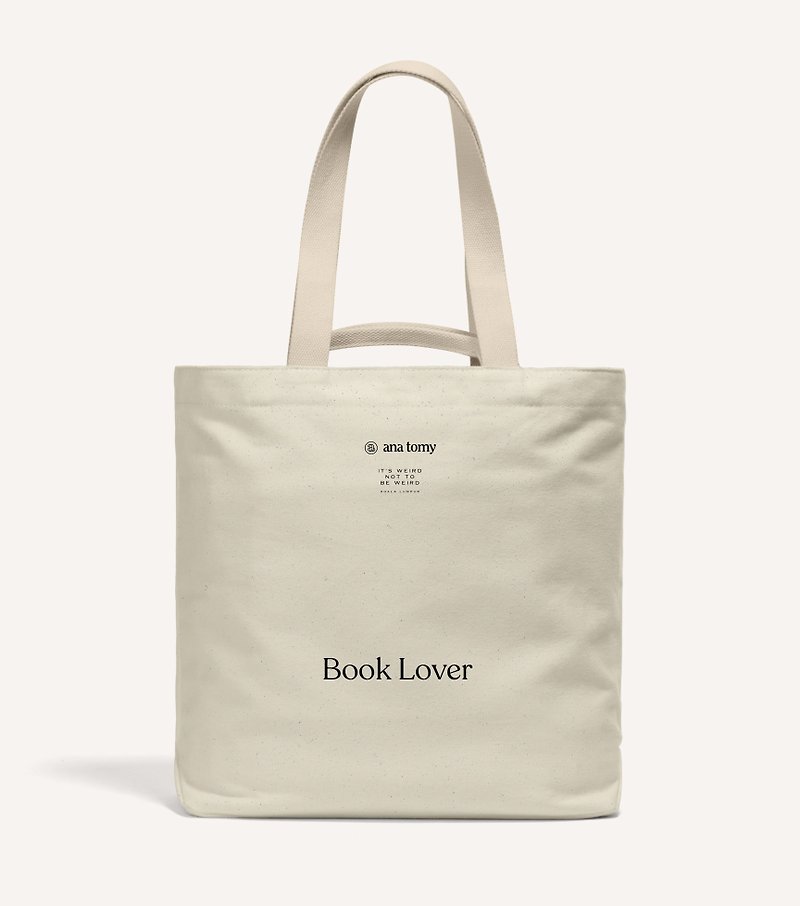 [Customized gift] 16 oz Book Tote heavy canvas tote book bag natural color - กระเป๋าถือ - ผ้าฝ้าย/ผ้าลินิน 