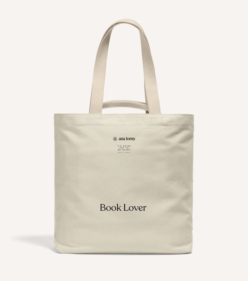 【客製化禮物】16盎司Book Tote 重磅帆布托特書袋自然色 - 手提包/手提袋 - 棉．麻 