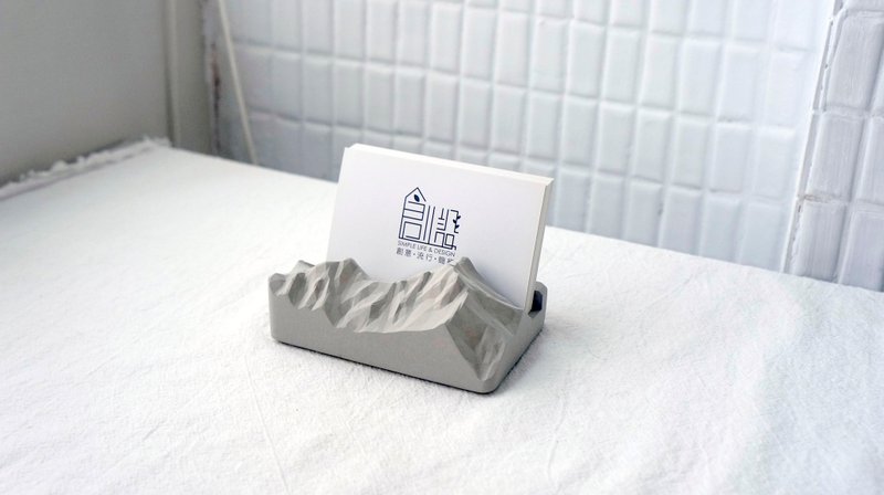 Yushan Cement business card holder + mobile phone holder | Designed and manufactured in Taiwan (MIT) - ที่ตั้งบัตร - ปูน สีเทา