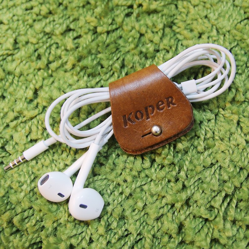 [Handmade Leather] Headphone Hub - Walnut (Made in Taiwan) - ที่เก็บสายไฟ/สายหูฟัง - หนังแท้ สีนำ้ตาล