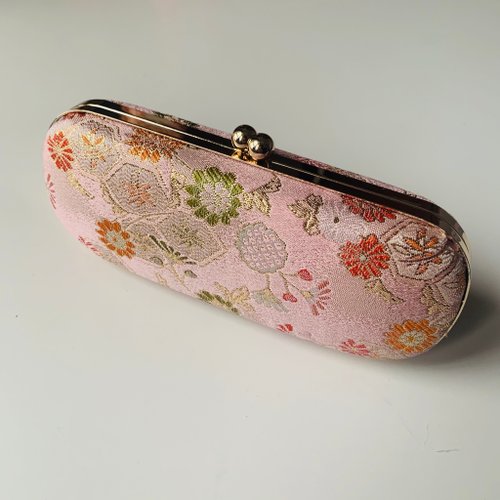 Bagel Baggo 日本粉紅織錦緞雛菊眼鏡盒/筆盒/首飾盒
