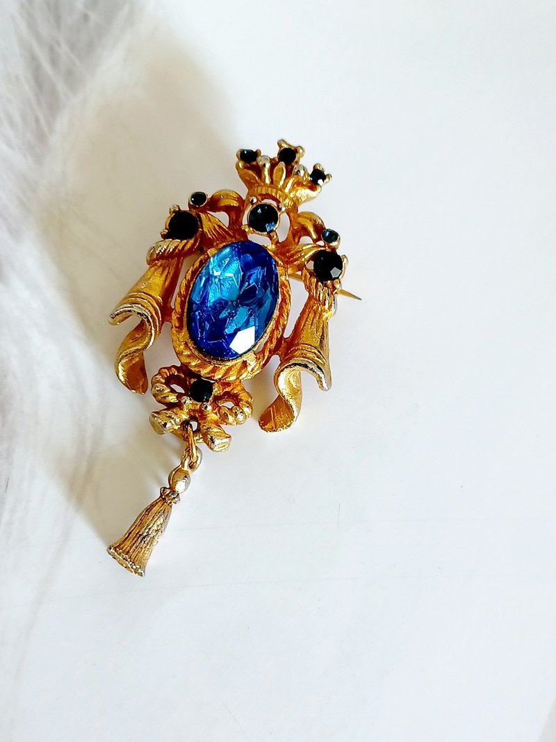 vintage jewelry 維多利亞宮廷風格萊茵鑽  別針 胸針 - 胸針 - 其他金屬 