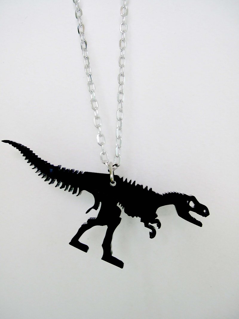 Lectra Duck▲⇝Tyrannosaurus fossil (dinosaur series)⇜▲Necklace/key ring/dual-use\Add a dog, cat, and cat postcard - สร้อยคอ - อะคริลิค สีดำ